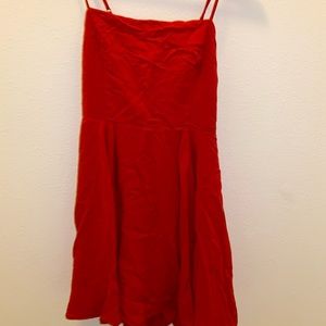 Red sun dress with cut out back.